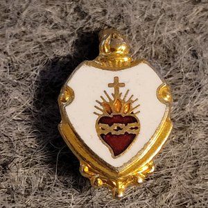 Vintage Sacred Heart Tie Tac, Lapel Pin, Pinback, Mini Brooch
